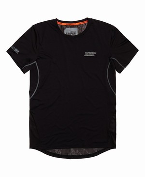 Superdry Active Loose Diagonal Logo Férfi Pólók Fekete | GHPOL2496